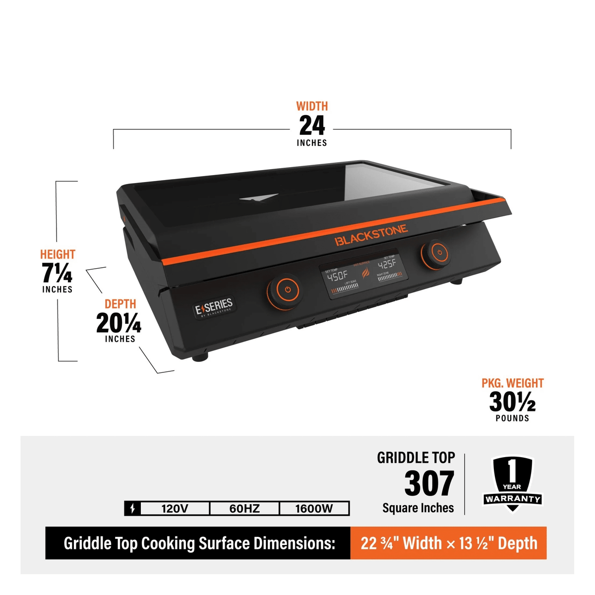 Plancha Eléctrica E-Series 22″